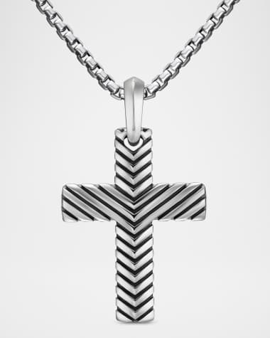 David Yurman Men's Chevron Cross Enhancer in Silver, 36mm