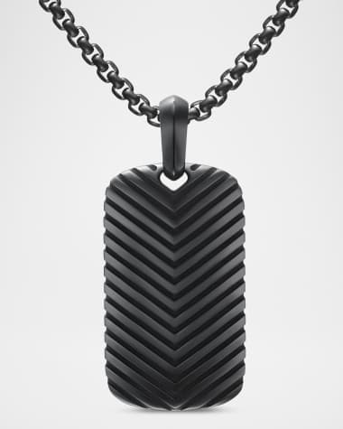David Yurman Men's Chevron Tag Enhancer in Titanium, 34mm