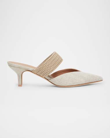 Malone Souliers Maisie Linen Strap Mules
