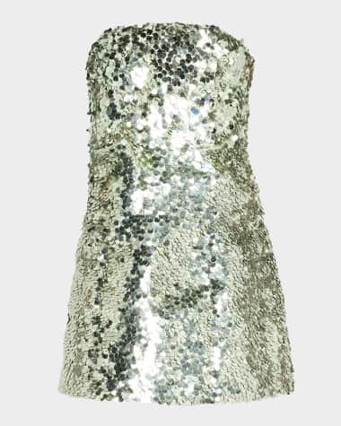 Alice + Olivia Velia Sequined Strapless Mini Dress