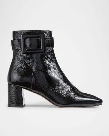 LK Bennett Wilde Covered-Buckle Ankle Boots