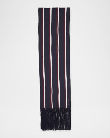 McQueen Twill Collegiate-Inspired Silk Scarf