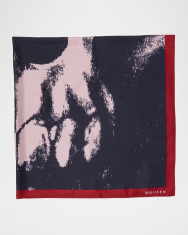 McQueen Silk Shawl W/ Exploded Skull