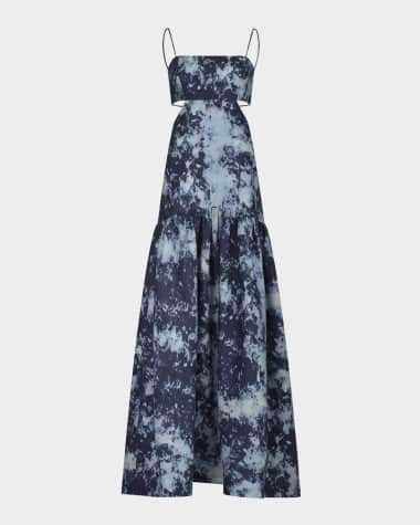 Silvia Tcherassi Shannon Tie-Dye Drop-Waist Backless Maxi Dress