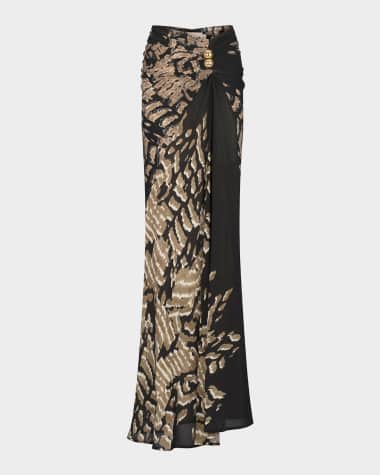 Silvia Tcherassi Claudia Tie-Dye Gathered Maxi Skirt