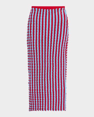 ZANKOV Capucine Striped Knit Maxi Pencil Skirt