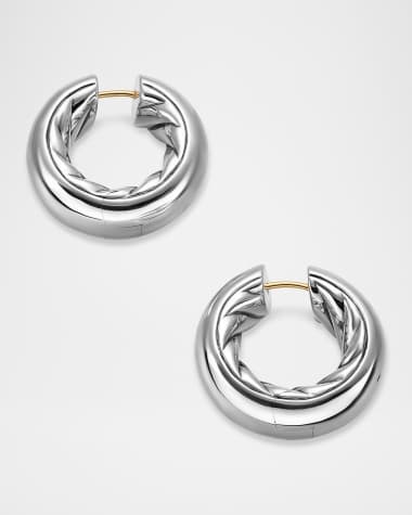 David Yurman DY Mercer Hoop Earrings in Silver, 9mm