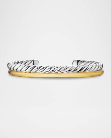 David Yurman DY Mercer 2-Row Bracelet in Silver with 18K Gold, 8mm