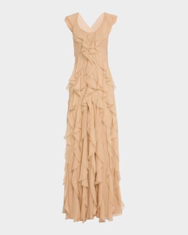 Alberta Ferretti Organic Chiffon Dress