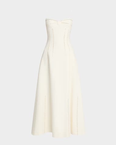 Elie Saab Embellished Cady Midi Dress