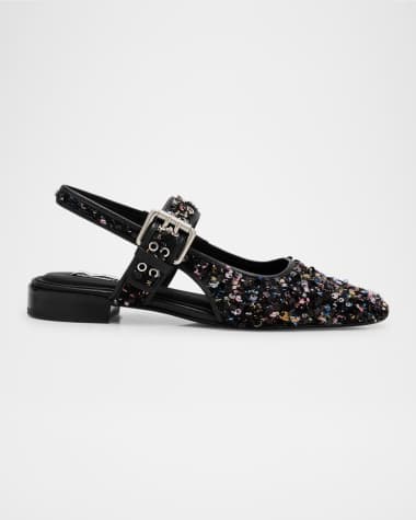 Rag & Bone Astra Buckle Boucle Slingback Flats