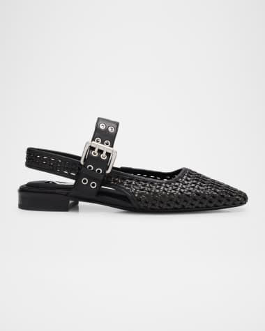 Rag & Bone Astra Woven Buckle Slingback Ballerina Flats