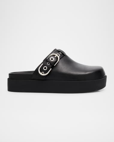 Rag & Bone Geo Leather Buckle Platform Mules