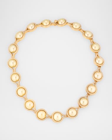 Belpearl Kobe 18K Yellow Gold South Sea Pearl and Diamond Necklace, 17"L