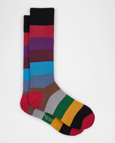 Paul Smith Men's Jonathan Bold Stripe Crew Socks