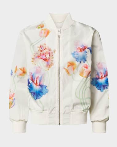 Molo Girl's Haliva Floral-Print Jacket, Size 4-6