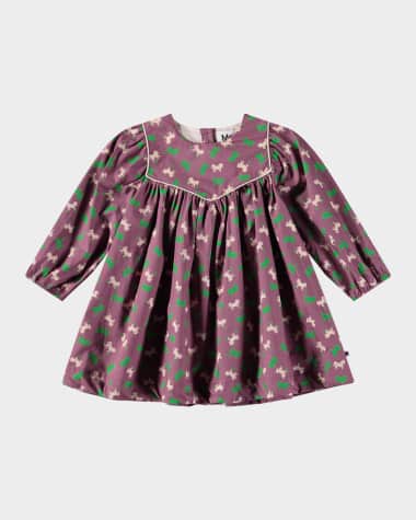 Molo Girl's Clair Long-Sleeve Bib Dress, Size 6M-2