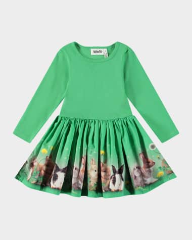 Molo Girl's Candi Printed Long-Sleeve Dress, Size 6M-18M