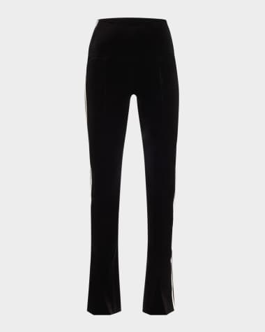 Norma Kamali Velvet Side Stripe Spat Leggings