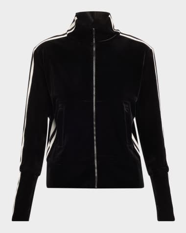 Norma Kamali Velvet Side Stripe Turtle Jacket