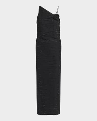 Giorgio Armani Embellished Rose One-Shoulder Gown
