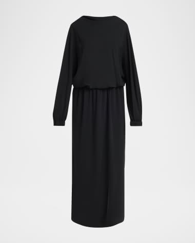 Giorgio Armani Triple Silk Georgette Long Sleeve Gown