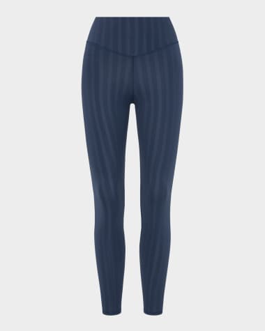 The Upside Wilde Striped High-Rise Midi Leggings
