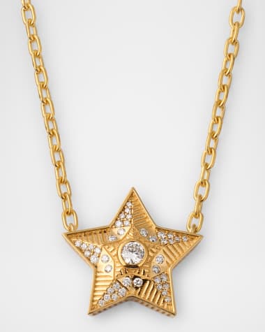 Harwell Godfrey 18K Yellow Gold Mini Supernoca Star Pendant Necklace with Diamonds
