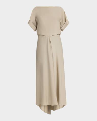 Giorgio Armani Triple Silk Georgette Hi-Low Gown