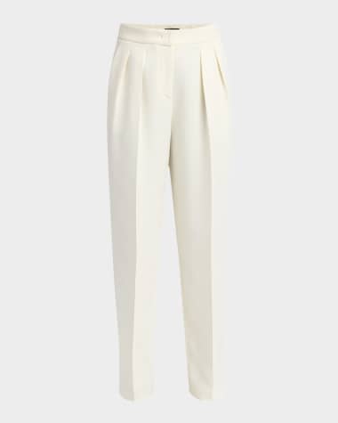 Giorgio Armani Pleated Cady Straight-Leg Tuxedo Trousers