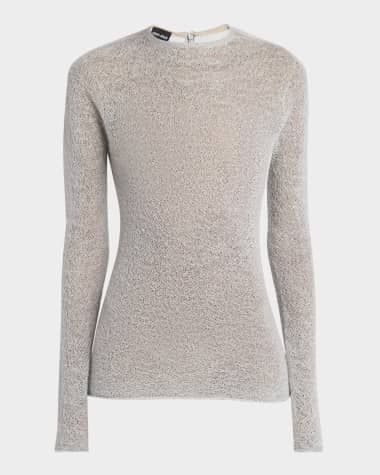 Giorgio Armani Textured Cashmere-Blend Knit Top