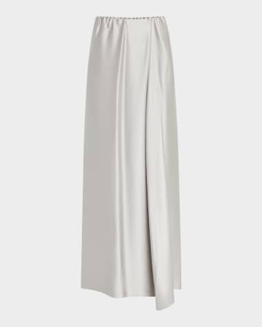 Giorgio Armani Double Silk Satin Maxi Wrap Skirt