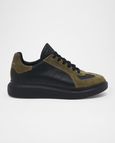 McQueen Men's Leather and Suede Oversized Sneakers