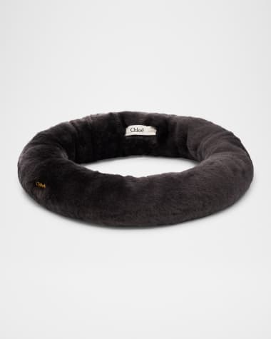 Chloe Shearling Headband W/ Logo Hardware