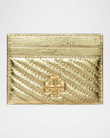 Tory Burch Kira Metallic Quilted Leather Card Case