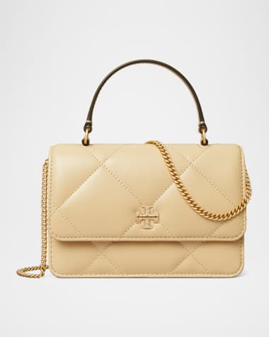Tory Burch Kira Mini Pave Logo Quilted Leather Wallet on Chain