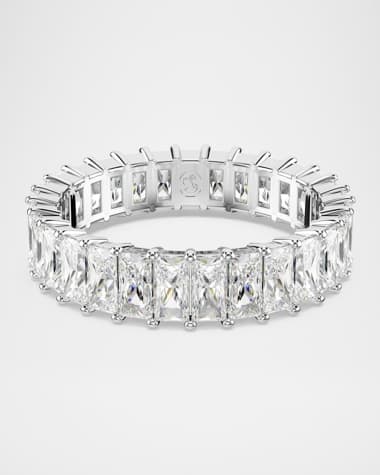 SWAROVSKI Matrix Rhodium-Plated Baguette-Cut Crystal Band Ring, Size 8