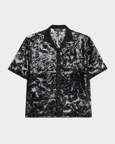 Dsquared2 Men's Sequin-Embroidered Camp Shirt