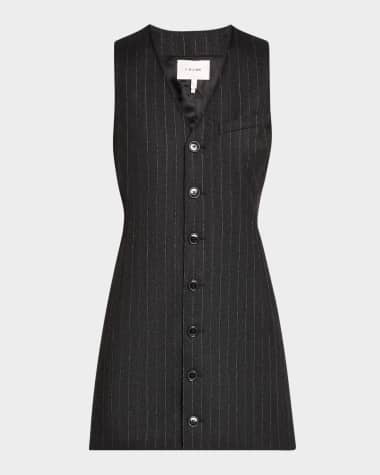FRAME Sleeveless Pinstripe Suiting Dress