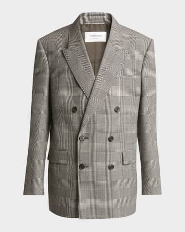 Saint Laurent Men's Double-Breasted Relaxed Blazer