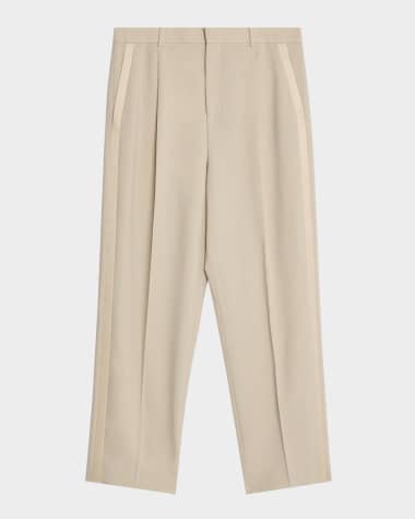 Saint Laurent Men's Pleated Tuxedo Pants