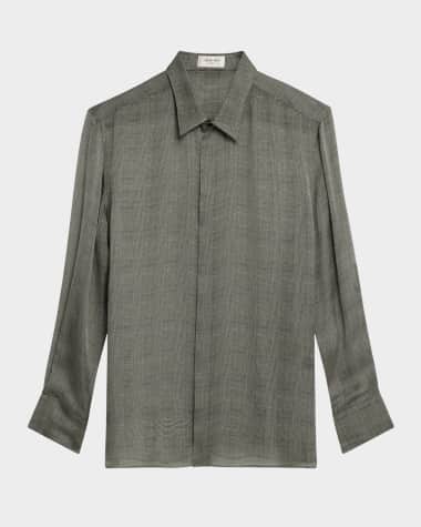 Saint Laurent Men's Sheer Glen Plaid Sport Shirt