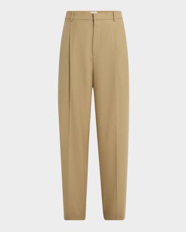 Saint Laurent Men's Gabardine Carrot Pants