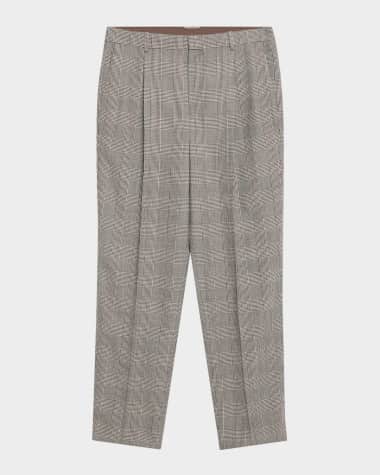 Saint Laurent Men's Glen Plaid Trousers