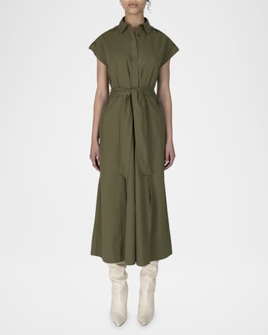Derek Lam 10 Crosby Haley Short-Sleeve Maxi Shirtdress