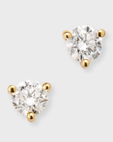 Neiman Marcus Diamonds 18K Yellow Gold Round Diamond Stud Earrings, 0.50tcw