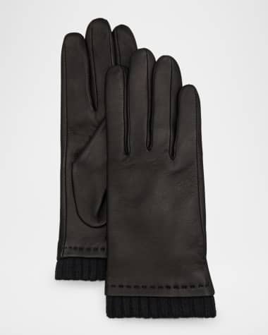 Vince Leather Cashmere-Lined Gloves