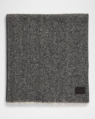 Vince Herringbone Boucle Cashmere-Blend Scarf