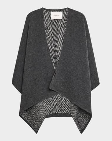 Vince Herringbone Boucle Cape