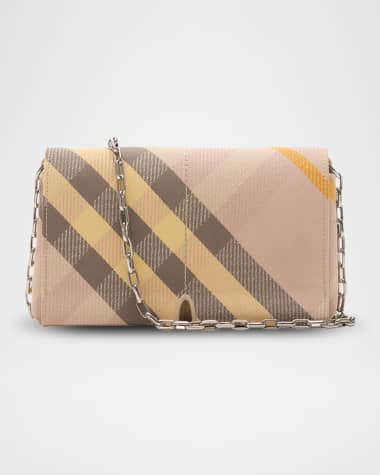 Burberry Snip Mini Check Jacquard Shoulder Bag